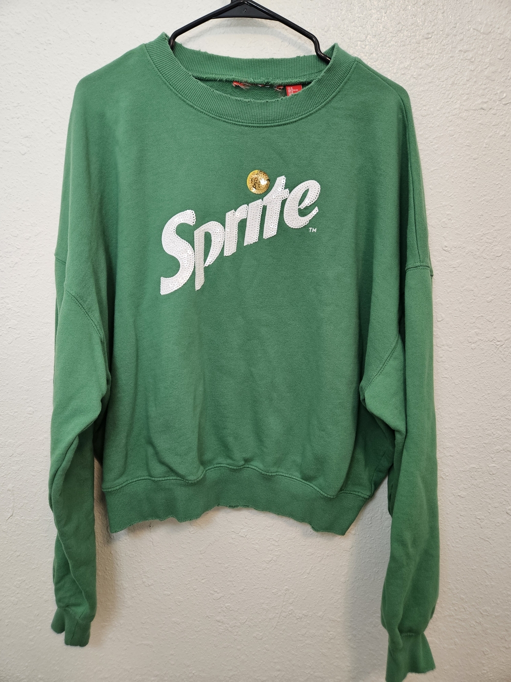 Coca Cola Sprite Green Crewneck Sweatshirt with White Logo Medium
